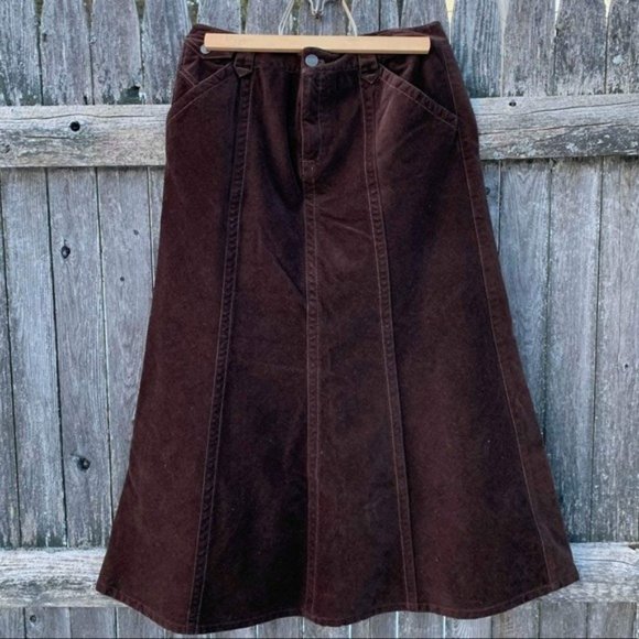 Eddie Bauer Dresses & Skirts - Eddie Bauer brown corduroy skirt size 2 GUC